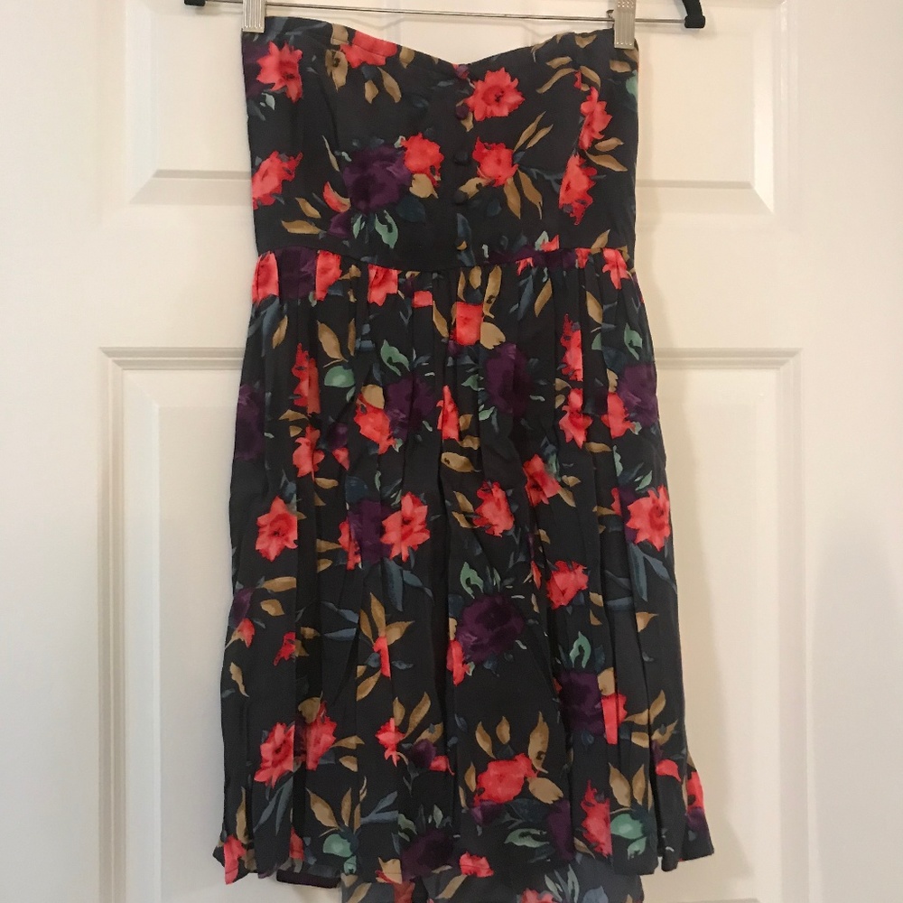 O'Neill Navy Floral Strapless Dress